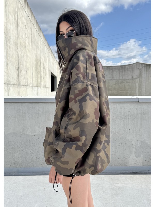 Camo looseZip oversize jacket