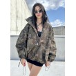 Camo looseZip oversize jacket