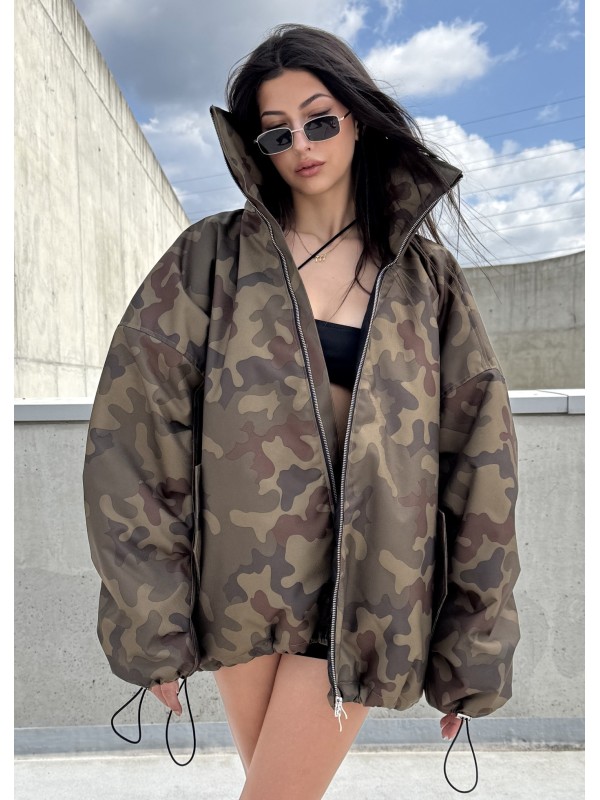 Kurtka typu bomber oversize collar camo