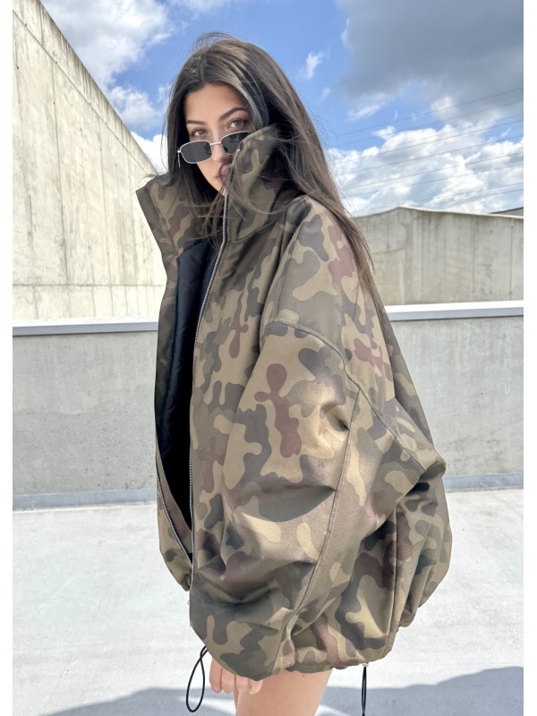 Kurtka typu bomber oversize collar camo