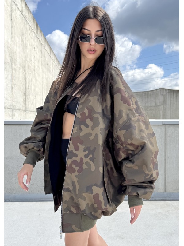 Bomber oversize jacket in camo