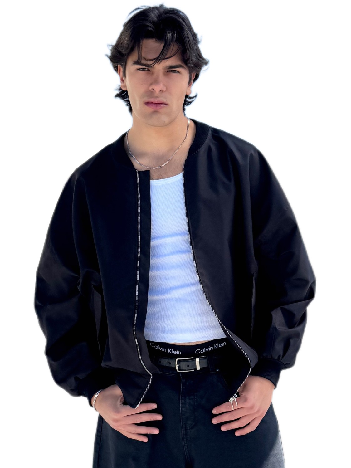 Bomber oversize jacket black