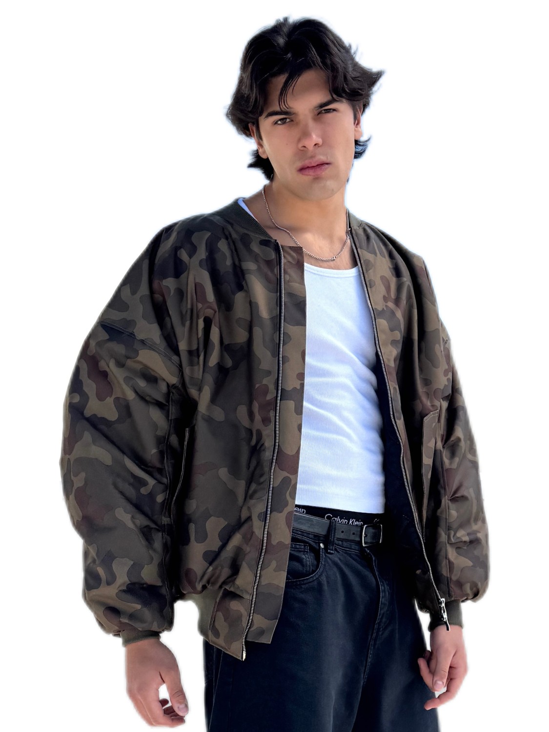 Men's Bomber oversize jacket in camo
