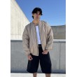 Bomber oversize jacket in mocca