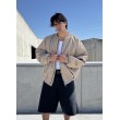 Bomber oversize jacket in mocca