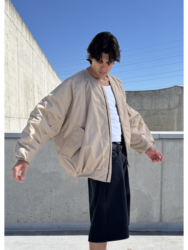 Bomber oversize jacket in mocca