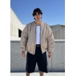 Bomber oversize jacket in mocca