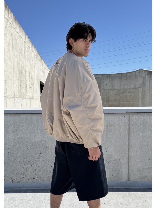 Bomber oversize jacket in mocca