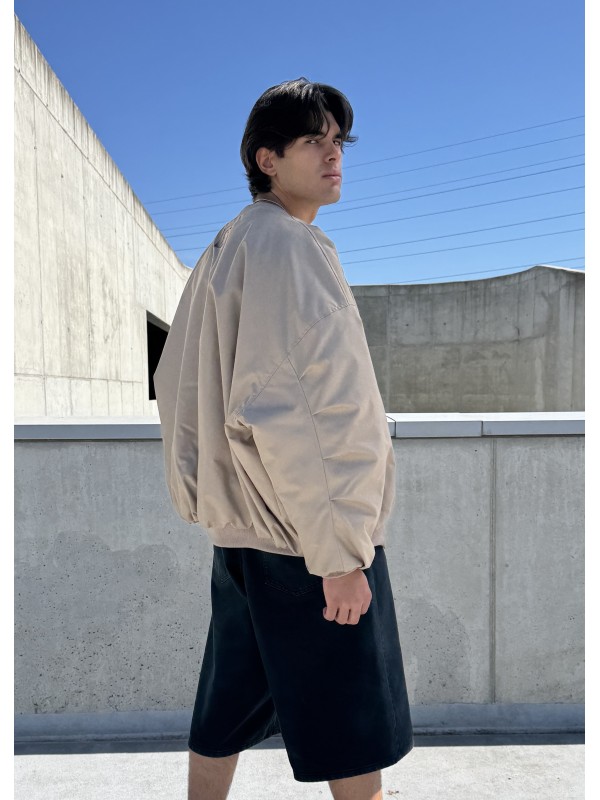 Bomber oversize jacket in mocca