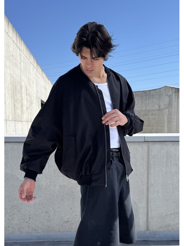 Bomber oversize jacket black
