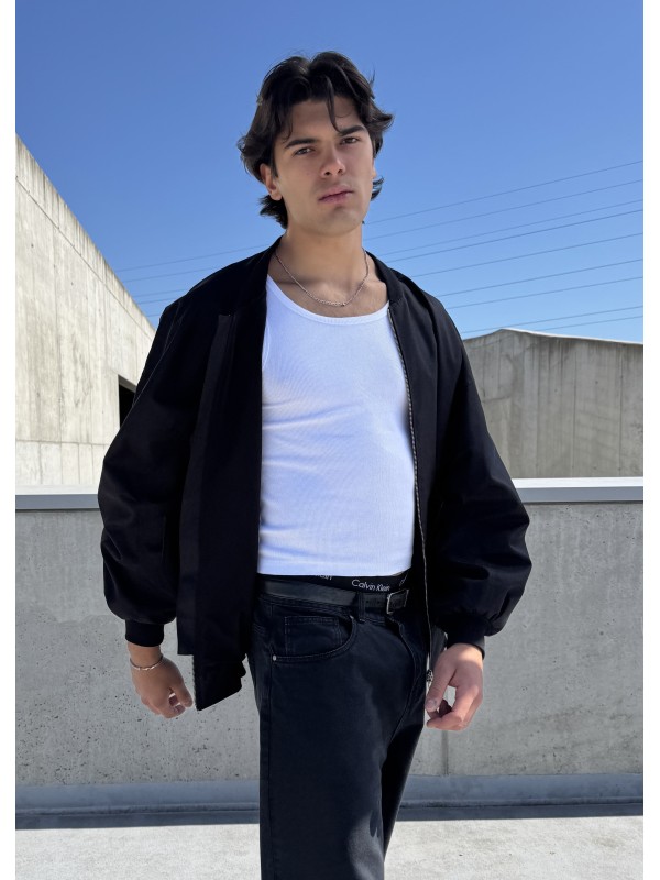 Bomber oversize jacket black