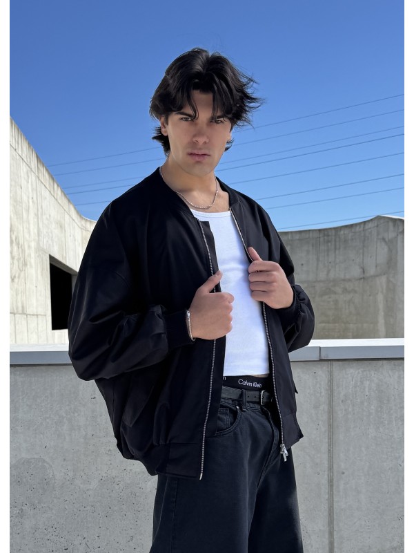 Bomber oversize jacket black