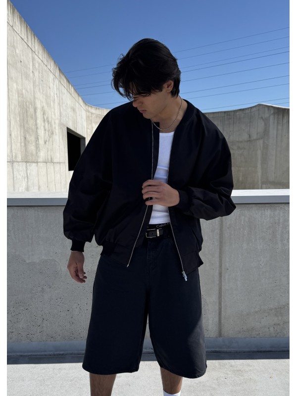 Bomber oversize jacket black