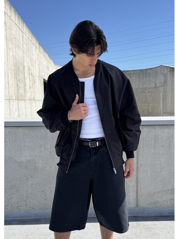 Bomber oversize jacket black