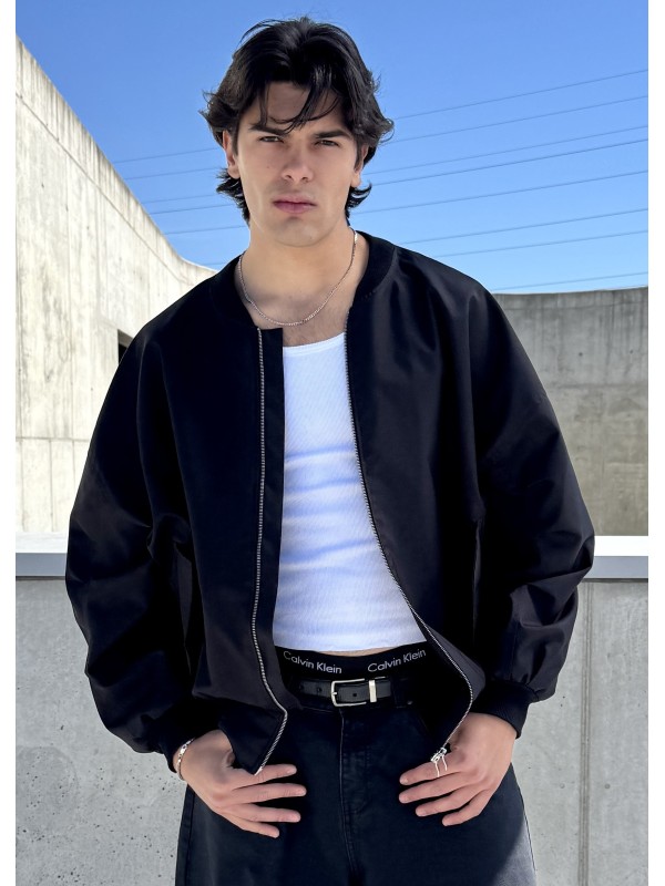 Bomber oversize jacket black