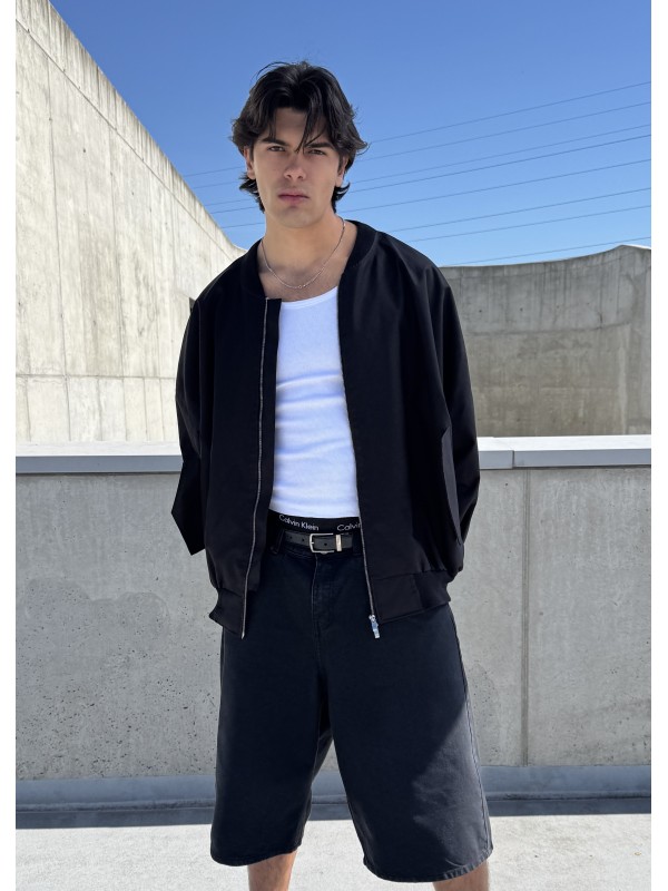 Bomber oversize jacket black