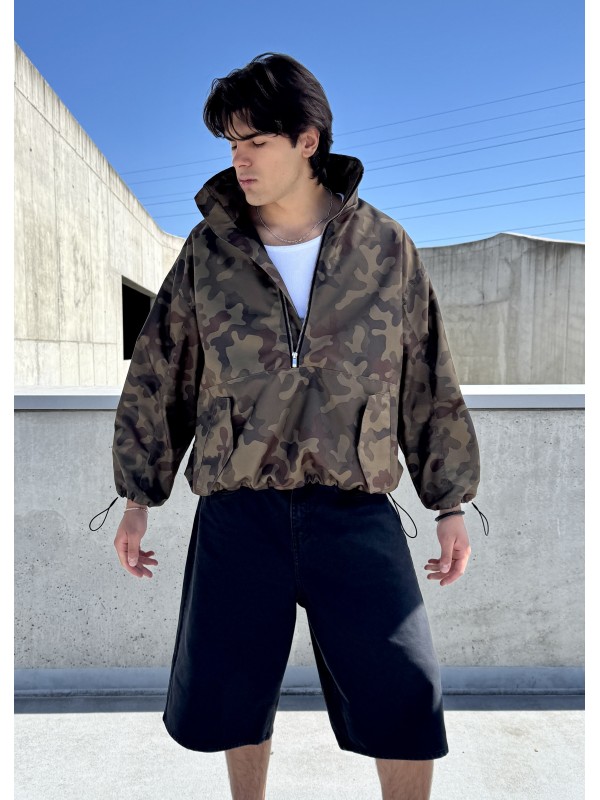 Men's Camo looseZip oversize jacket
