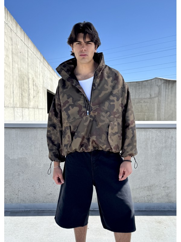 Men's Camo looseZip oversize jacket