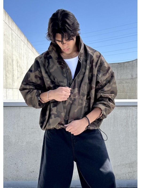 Men's Camo looseZip oversize jacket