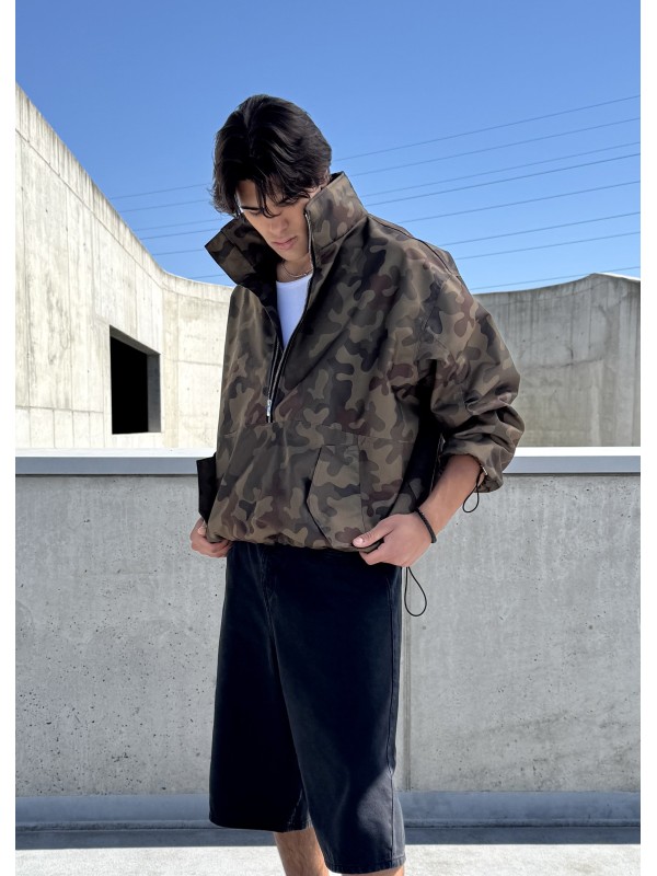 Men's Camo looseZip oversize jacket