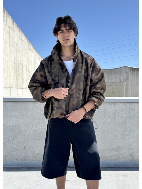 Men's Camo looseZip oversize jacket