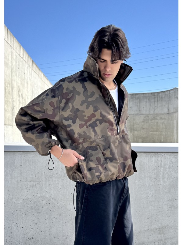 Men's Camo looseZip oversize jacket