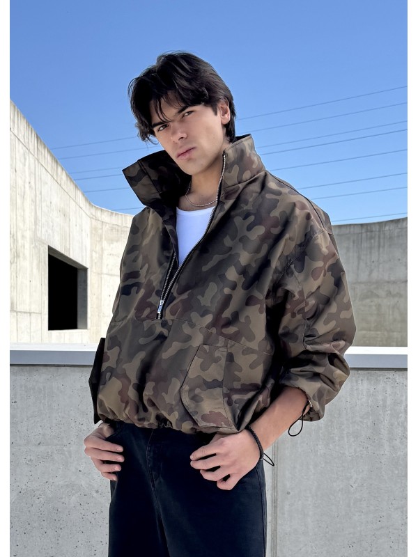 Men's Camo looseZip oversize jacket
