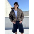 Camo oversized collar bomber jacket