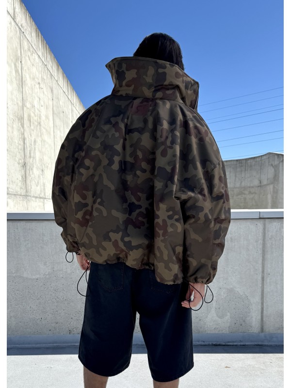 Camo oversized collar bomber jacket