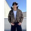 Camo oversized collar bomber jacket