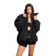 Parachute washed black denim bomber jacket
