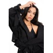 Boxy crop trench denim jacket