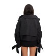 Boxy crop trench denim jacket