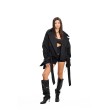 Boxy crop trench denim jacket
