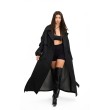 Trencz maxi oversize denim washed black