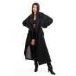Trencz maxi oversize denim washed black