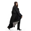 Trencz maxi oversize denim washed black
