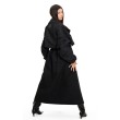 Trencz maxi oversize denim washed black