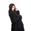 Trencz maxi oversize denim washed black