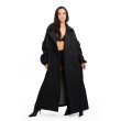 Trencz maxi oversize denim washed black