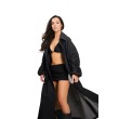 Trencz maxi oversize denim washed black