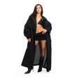 Trencz maxi oversize denim washed black