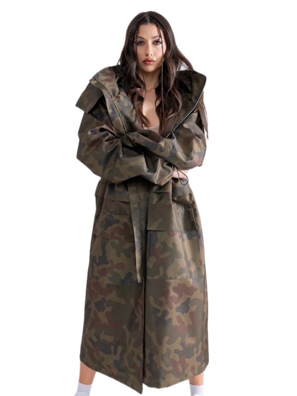 Parka Longline Hoodie Oversize camo