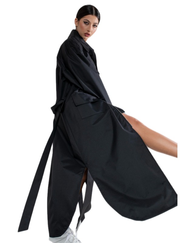 Parka Longline Collar Oversize czarna