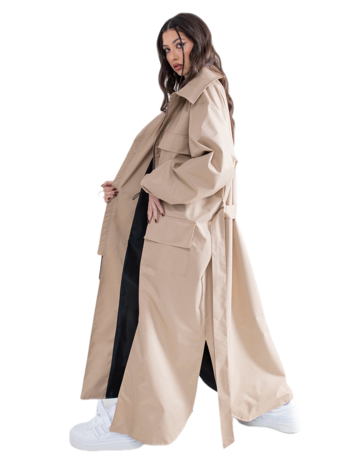 Parka Longline Collar Oversize mocca