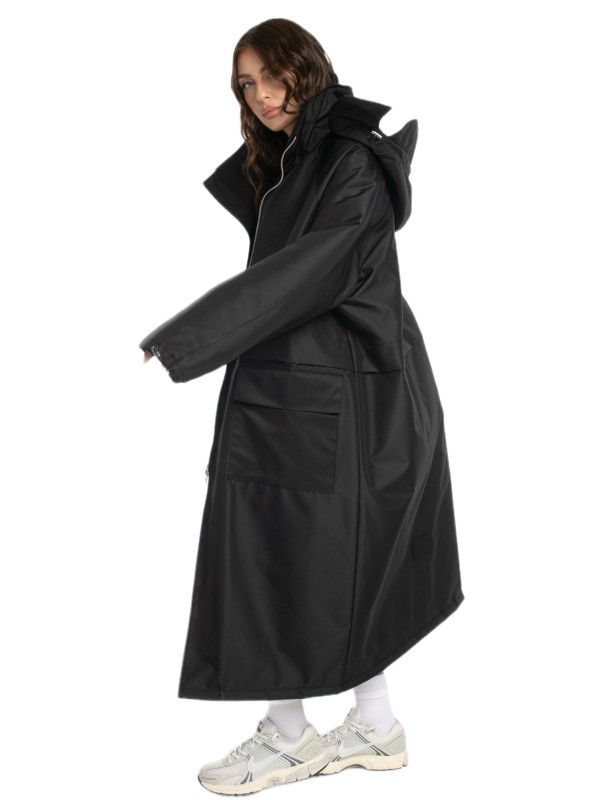 Longline Hoodie Oversized parkas in black