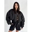 Shorty oversized bomber jacket in black