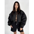 Shorty oversized bomber jacket in black