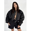 Shorty oversized bomber jacket in black