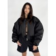 Shorty oversized bomber jacket in black